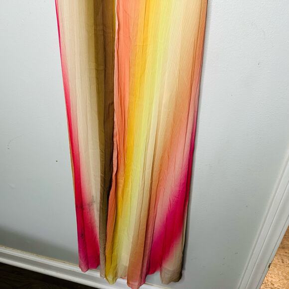 SCOTCH AND SODA Multicolored Twist Tassels Accordion Pleated Midi Dress Size 38 - Picture 6 of 13